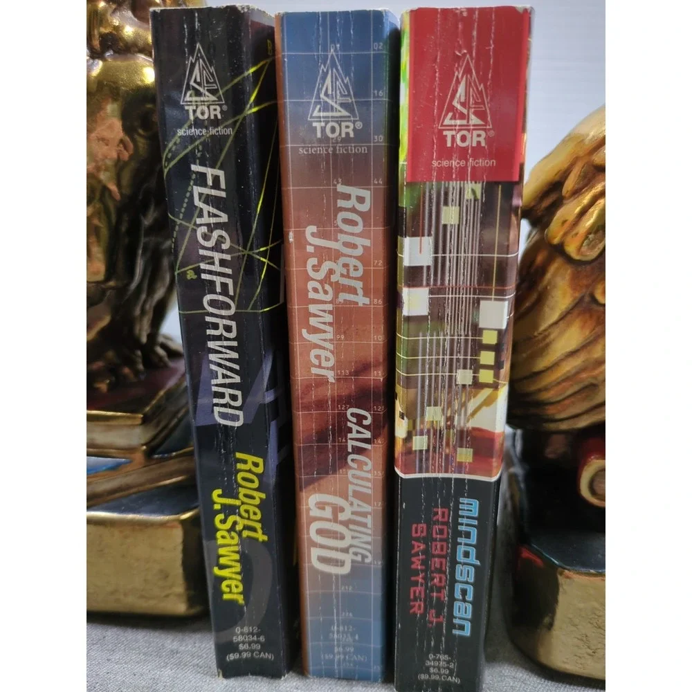 Robert J Sawyer Flash Forward. Calculating God. Mindscan. Lot of 3 VTG Paperback
